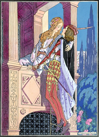 Romeo and Juliet in the balcony scene a Maurice Berty
