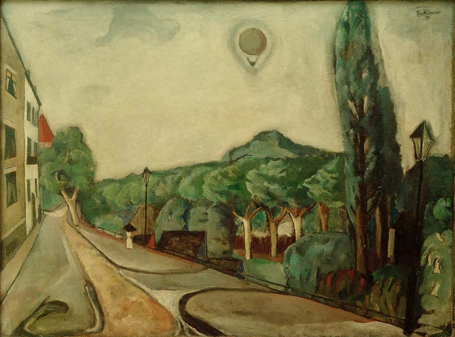Landschaft mit Luftballon a Max Beckmann