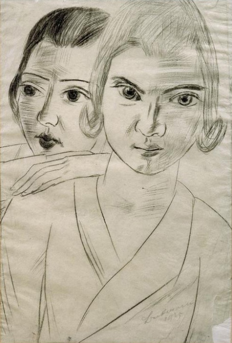 Pizchen und Quappi – Double Portrait Marie-Louise von Motesiczky and Mathilde von Kaulbach a Max Beckmann