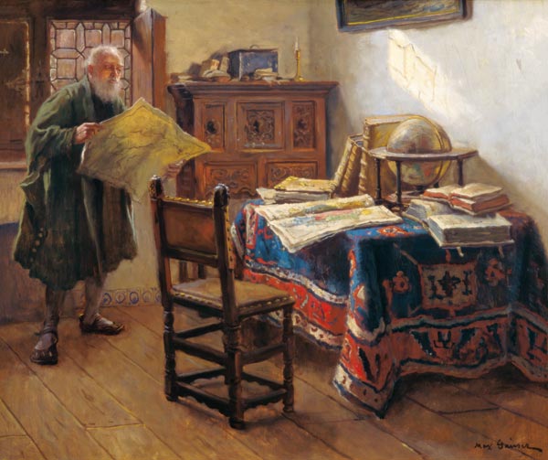 A geographer in his studying room a Max Gaisser