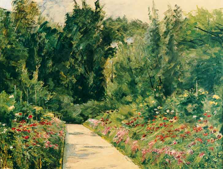 gardenbeds with way and flowers a Max Liebermann