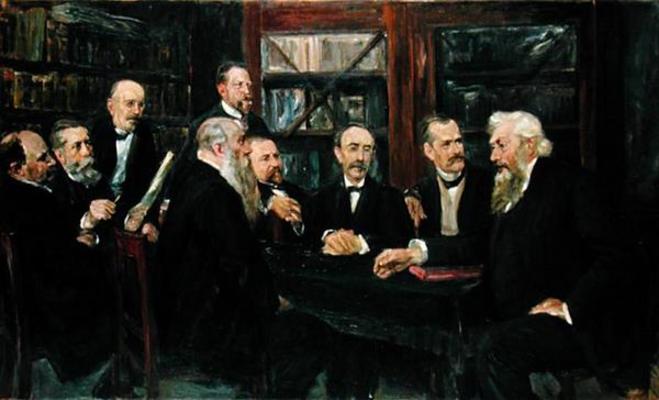 The Hamburg Convention of Professors, 1906 (oil on canvas) (see also 144760) a Max Liebermann