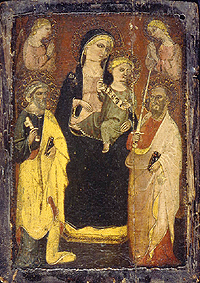Madonna auf dem Thron mit den Hll. Peter und Paul. a Maestro d.San Jacopo a Mucciana