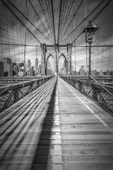 NEW YORK CITY Ponte di Brooklyn | Monocromo