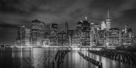 NEW YORK CITY Impressione monocromatica di notte | Panorama