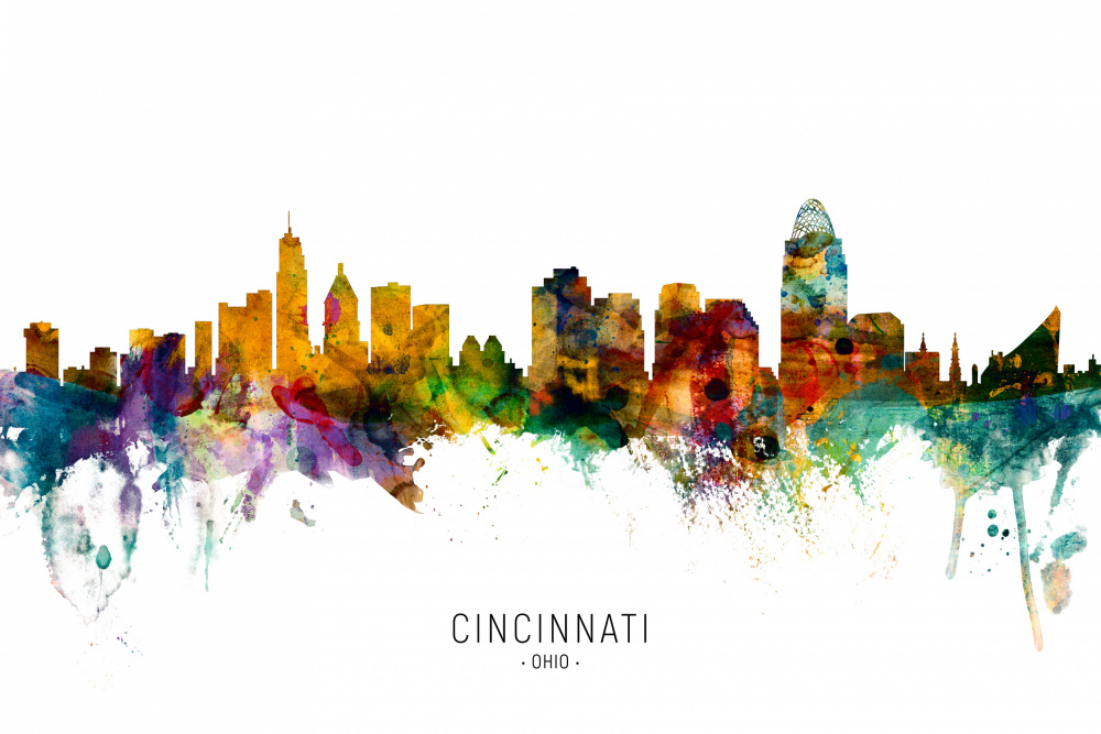 Cincinnati Ohio Skyline a Michael Tompsett