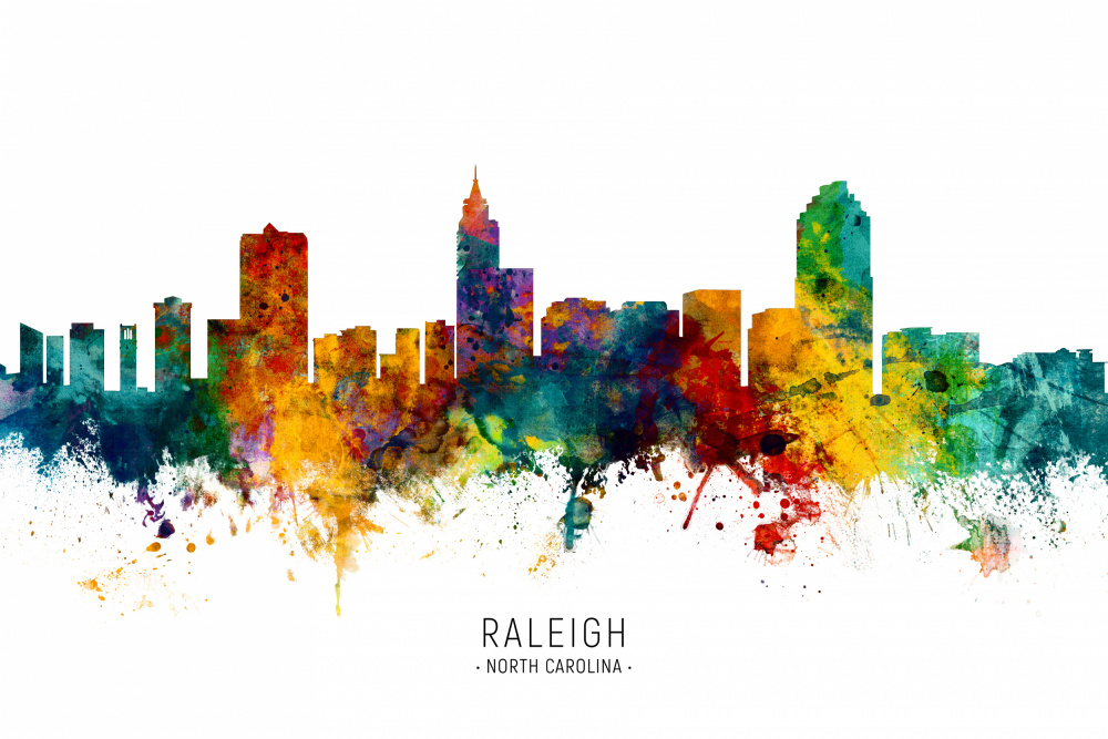 Raleigh North Carolina Skyline a Michael Tompsett
