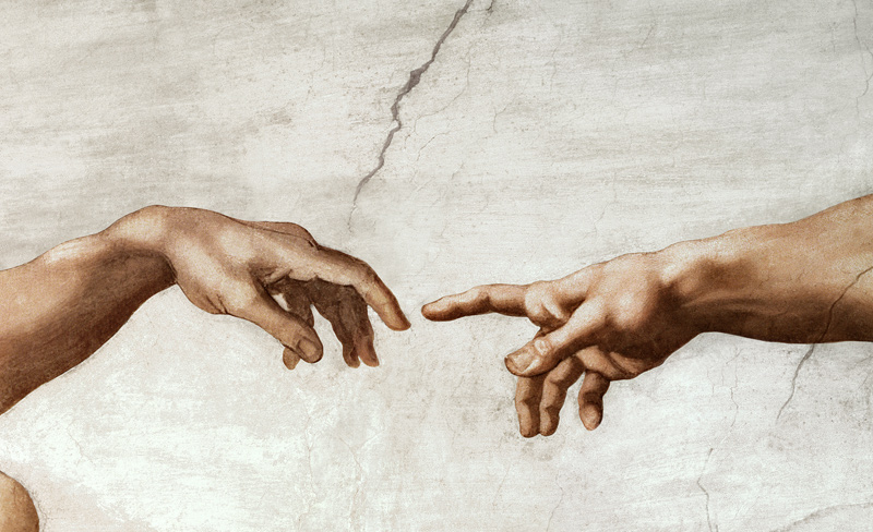 Creazione di Adamo (dettaglio) a Michelangelo Buonarroti