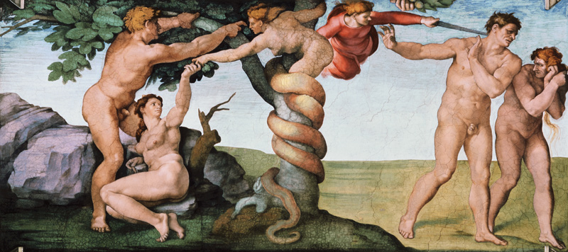 La tentazione di Adamo ed Eva a Michelangelo Buonarroti