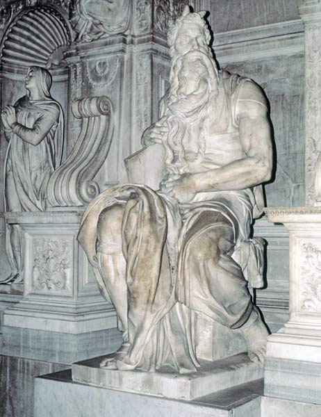 Moses, sculpture from the tomb of Pope Julius II (1453-1513) 1513-16 (marble)  a Michelangelo Buonarroti