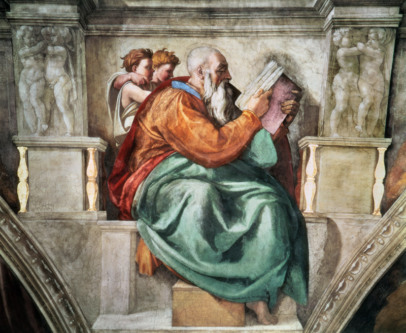 (Zacharias part a Sistine chapel) a Michelangelo Buonarroti