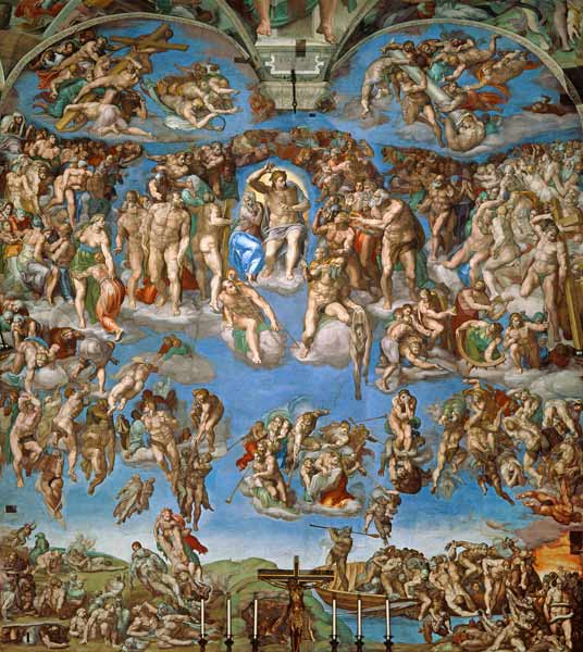 Giudizio Universale - affresco sulla volta della Cappella Sistina (particolare) a Michelangelo Buonarroti