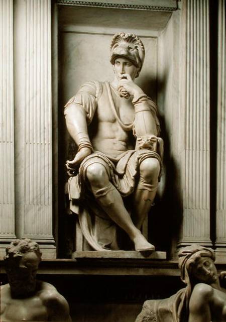 Statue of Lorenzo de' Medici (1449-92) from the Tomb of Lorenzo de' Medici a Michelangelo Buonarroti