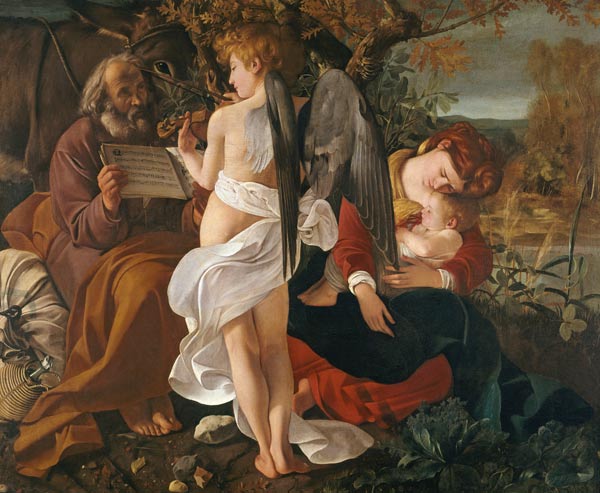Il riposo durante l'esodo in Egitto a Michelangelo Caravaggio