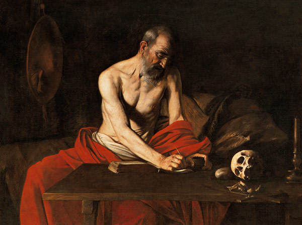 Caravaggio / St.Jerome / Paint./ 1608 a Michelangelo Caravaggio