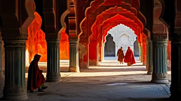 Tempel in Indien. Architektur in Indien. Menschen und Religion a Miro May