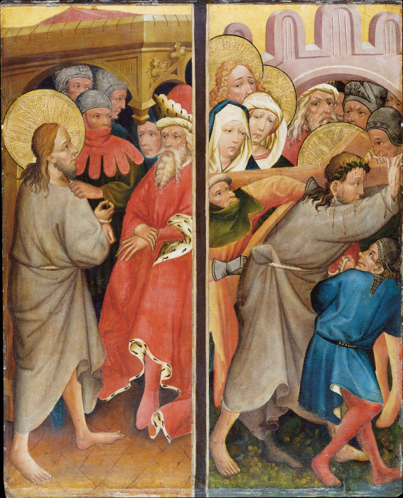 Christ before Pilate, Carrying of the Cross a Mittelrheinischer Meister um 1420