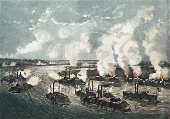 Bombardment and Capture of Island No.10 on the Mississippi River, 7th April 1862 a N. Currier
