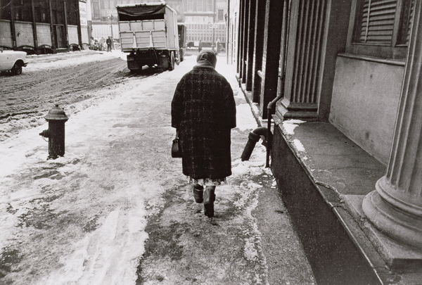 Lady Walking towards Canal Street on a Snowy Street, Untitled 39 a Nat Herz