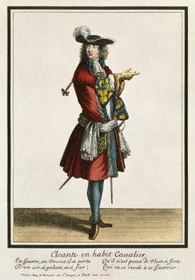 Cleante Dressed as a Cavalier, fashion plate, c.1695 (engraving) a Nicolas Bonnart