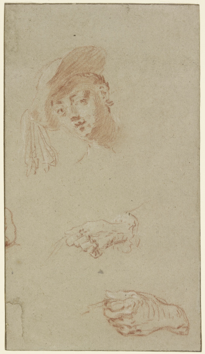 Head and two hands a Nicolas Lancret