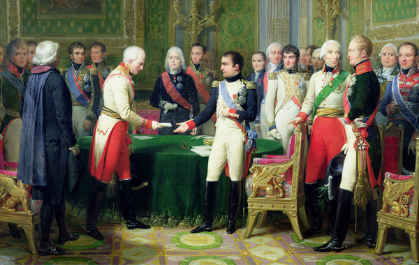 Napoleon I (1769-1821) Receiving Baron Vincent, the Austrian Ambassador, at Erfurt, 28th October 180 a Nicolas Louis Francois Gosse