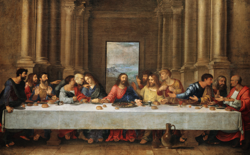The last Holy Communion. Copia to Leonardo da Vinci. a Nicolas Poussin