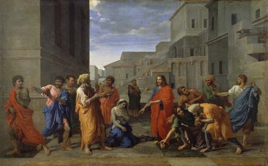 The Woman Taken in Adultery a Nicolas Poussin