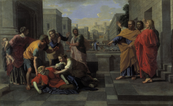 Death of Sapphira / Poussin / c.1654/56 a Nicolas Poussin