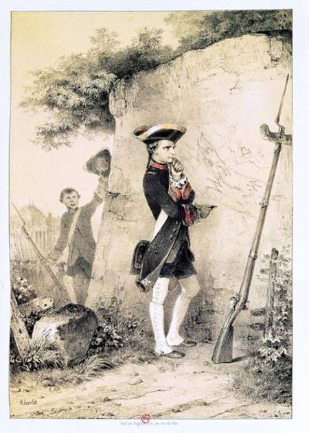 Napoleon I (1769-1821) at Military School in 1783, illustration from 'L'Empereur et la Garde Imperia a Nicolas Toussaint Charlet