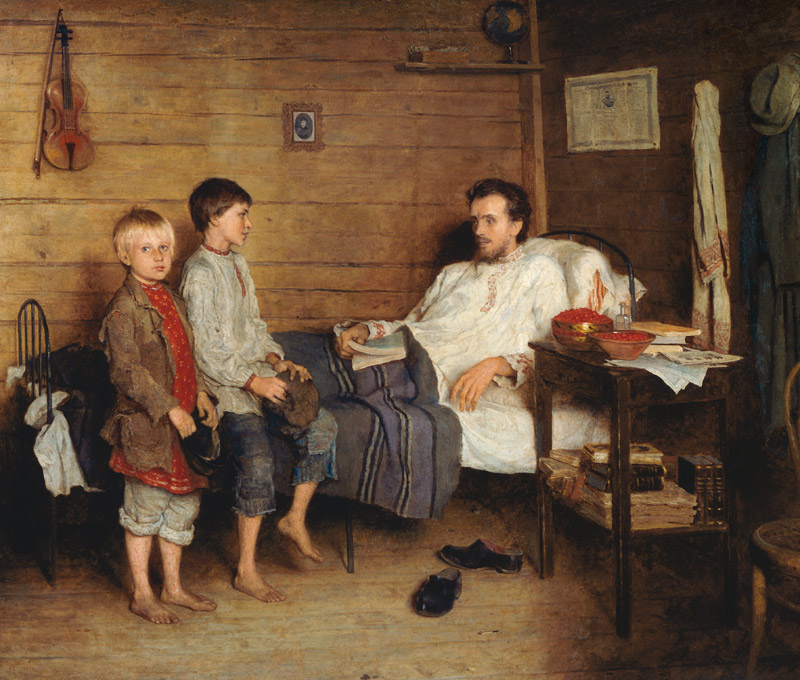 At the sick teacher?s a Nikolai P. Bogdanow-Bjelski