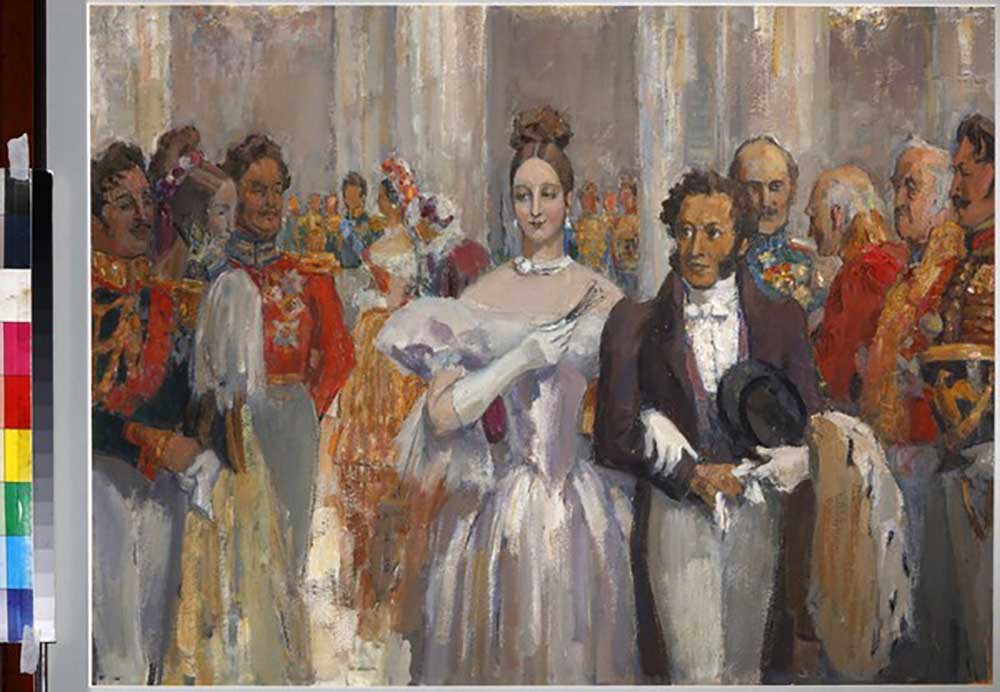 Alexander Pushkin with his wife at the ball a Nikolai Pavlovich Ulyanov