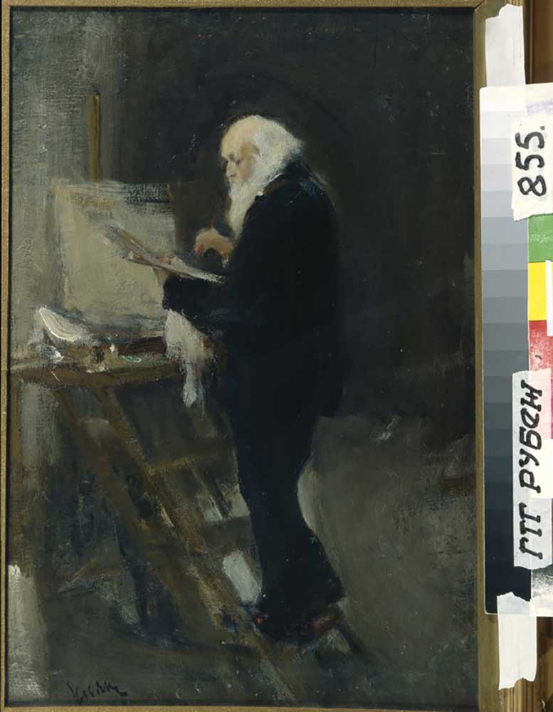 The painter Nikolai Ge (1831-1894) at work a Nikolai Pavlovich Ulyanov