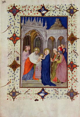 MS 11060-11061 Hours of Notre Dame: None, The Presentation in the Temple, French, by Jacquemart de H a 