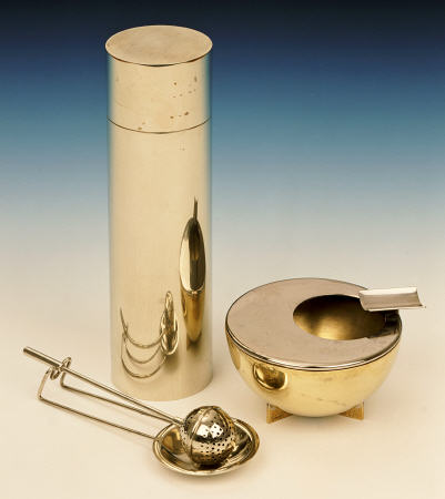 A Bauhaus Ash-Tray And Tea-Caddy With A Tea Infuser And Drop-Pan, Designed In Co-Operation With Wilh a 