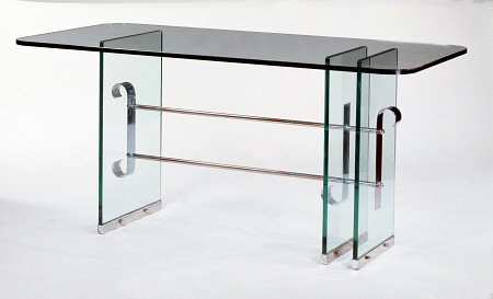 A Fontana Arte Plate-Glass And Chromium-Plated Table, Circa 1935 a 