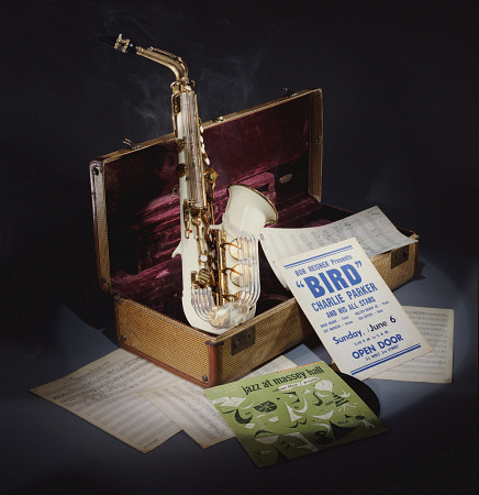 A Group Of Charlie Parker Memorabilia Including An Early 1950s Grafton Alto Saxophone Of Cream Acryl a 