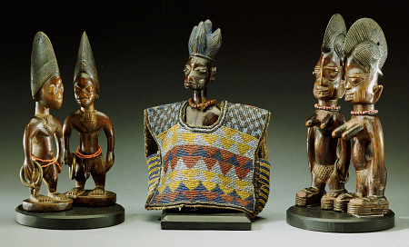 A Group Of Male And Female Yoruba Twin Figures a 