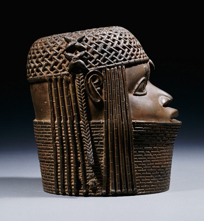 An extremely fine Benin bronze head a 