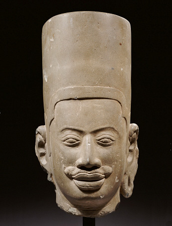 An Important Pre Khmer, Prasat Andet Style, Polished Sandstone Head Of Vishnu, Late 7th Century, 40 a 