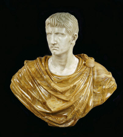 An Italian White Marble Bust Of Caesar Augustus a 