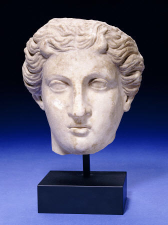 A Roman Marble Head Of A Goddess a 