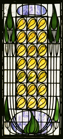 A Stained And Leaded Glass Panel a 