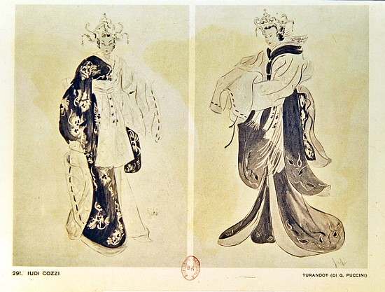 Costume designs for the opera ''Turandot - Artist Artist come stampa  d\'arte o dipinto.