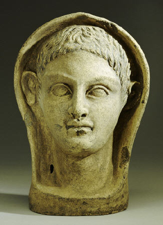 Etruscan Terracotta Votive Male Head a 