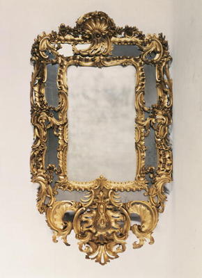 George II carved giltwood mirror, mid 18th century a 