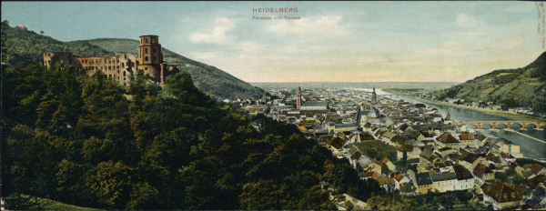 Heidelberg, Panorama / Postkarte 1901 a 