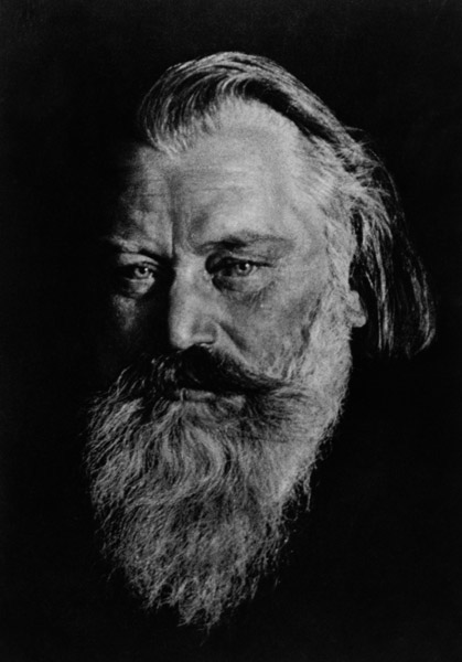 Johannes Brahms (1833-97) (b/w photo)  a 