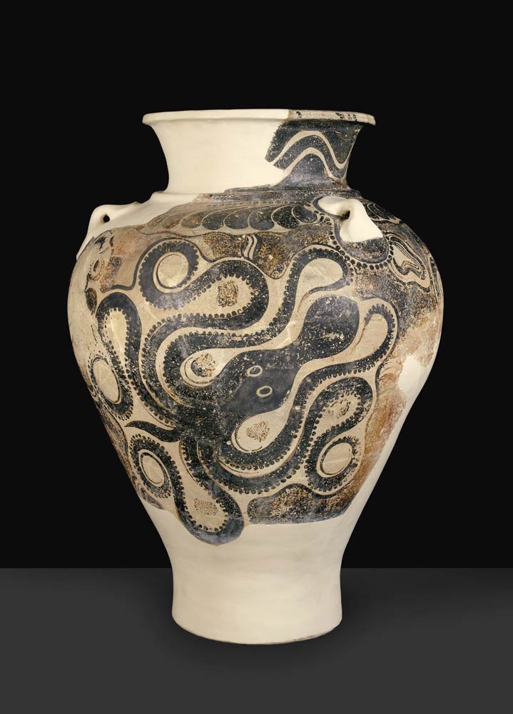 Pithos with octopus design, from Knossos, Crete, late Minoan period II, c.1450-1400 BC (painted eart a 