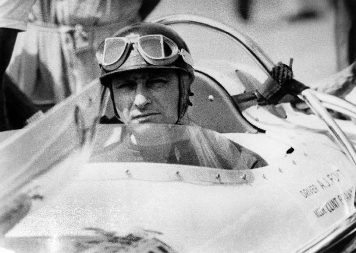 racing driver Fangio here at the wheel during race in Monza a 